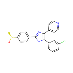 C[S@+]([O-])c1ccc(-c2nc(-c3ccncc3)c(-c3cccc(Cl)c3)[nH]2)cc1 ZINC000000833200