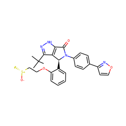 C[S@@+]([O-])CCOc1ccccc1[C@H]1c2c(C(C)(C)C)n[nH]c2C(=O)N1c1ccc(-c2ccon2)cc1 ZINC000096177176