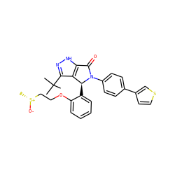 C[S@@+]([O-])CCOc1ccccc1[C@H]1c2c(C(C)(C)C)n[nH]c2C(=O)N1c1ccc(-c2ccsc2)cc1 ZINC000096177084