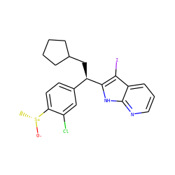C[S@@+]([O-])c1ccc([C@@H](CC2CCCC2)c2[nH]c3ncccc3c2I)cc1Cl ZINC000653782479
