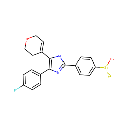 C[S@@+]([O-])c1ccc(-c2nc(-c3ccc(F)cc3)c(C3=CCOCC3)[nH]2)cc1 ZINC000096923866