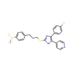 C[S@@+]([O-])c1ccc(CCCSc2nc(-c3ccc(F)cc3)c(-c3ccncc3)[nH]2)cc1 ZINC000013491678