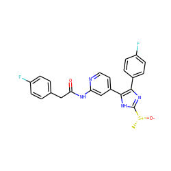 C[S@@+]([O-])c1nc(-c2ccc(F)cc2)c(-c2ccnc(NC(=O)Cc3ccc(F)cc3)c2)[nH]1 ZINC000071297010