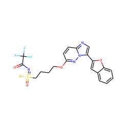 C[S@@](=O)(CCCCOc1ccc2ncc(-c3cc4ccccc4o3)n2n1)=NC(=O)C(F)(F)F ZINC000204938365