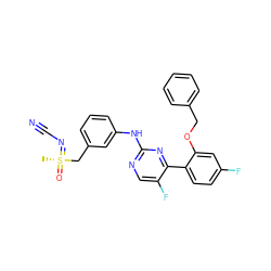C[S@@](=O)(Cc1cccc(Nc2ncc(F)c(-c3ccc(F)cc3OCc3ccccc3)n2)c1)=NC#N ZINC000206892147