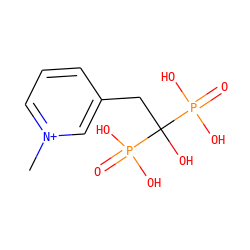 C[n+]1cccc(CC(O)(P(=O)(O)O)P(=O)(O)O)c1 ZINC000001887267