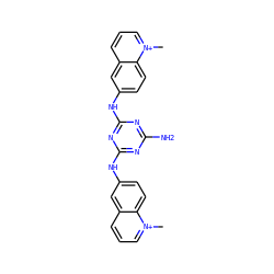 C[n+]1cccc2cc(Nc3nc(N)nc(Nc4ccc5c(ccc[n+]5C)c4)n3)ccc21 ZINC000000594695