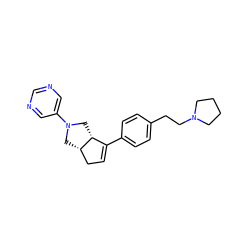 C1=C(c2ccc(CCN3CCCC3)cc2)[C@H]2CN(c3cncnc3)C[C@H]2C1 ZINC000029127793