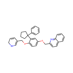 C1=CC(COc2ccc(OCc3ccc4ccccc4n3)cc2C2(c3ccccc3)CCCC2)=CNC1 ZINC000029040879