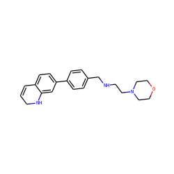 C1=Cc2ccc(-c3ccc(CNCCN4CCOCC4)cc3)cc2NC1 ZINC001772622480