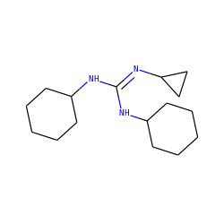 C1CCC(NC(=NC2CC2)NC2CCCCC2)CC1 ZINC000026495028