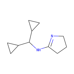 C1CN=C(NC(C2CC2)C2CC2)C1 ZINC000013862704