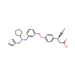 CC#C[C@@H](CC(=O)O)c1ccc(OCc2cccc(CN(Cc3ccsc3)C3CCCC3)c2)cc1 ZINC001772611332
