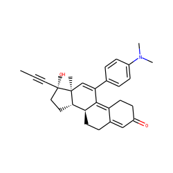 CC#C[C@]1(O)CC[C@H]2[C@@H]3CCC4=CC(=O)CCC4=C3C(c3ccc(N(C)C)cc3)=C[C@@]21C ZINC000073224302