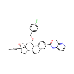 CC#C[C@]1(O)CC[C@H]2[C@@H]3CCc4cc(C(=O)Nc5cccnc5C)ccc4[C@H]3[C@@H](OCc3ccc(Cl)cc3)C[C@@]21C ZINC001772640065