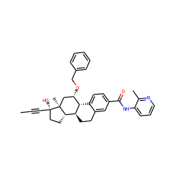 CC#C[C@]1(O)CC[C@H]2[C@@H]3CCc4cc(C(=O)Nc5cccnc5C)ccc4[C@H]3[C@@H](OCc3ccccc3)C[C@@]21C ZINC001772653491