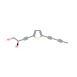 CC#CC#Cc1ccc(C#C[C@@H](O)CO)s1 ZINC000014639362