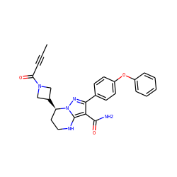 CC#CC(=O)N1CC([C@@H]2CCNc3c(C(N)=O)c(-c4ccc(Oc5ccccc5)cc4)nn32)C1 ZINC001772614912