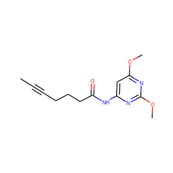 CC#CCCCC(=O)Nc1cc(OC)nc(OC)n1 ZINC000004118734