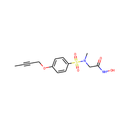 CC#CCOc1ccc(S(=O)(=O)N(C)CC(=O)NO)cc1 ZINC000013537375