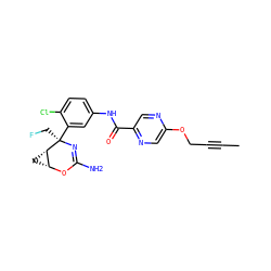 CC#CCOc1cnc(C(=O)Nc2ccc(Cl)c([C@@]3(CF)N=C(N)O[C@@H]4C[C@@H]43)c2)cn1 ZINC000226109909