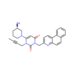 CC#CCn1c(N2CCC[C@@H](N)C2)cc(=O)n(Cc2ccc3c(ccc4ccccc43)n2)c1=O ZINC000096284193