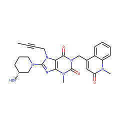 CC#CCn1c(N2CCC[C@@H](N)C2)nc2c1c(=O)n(Cc1cc(=O)n(C)c3ccccc13)c(=O)n2C ZINC000114291183