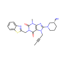 CC#CCn1c(N2CCC[C@@H](N)C2)nc2c1c(=O)n(Cc1nc3ccccc3s1)c(=O)n2C ZINC000210613039