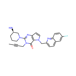 CC#CCn1c(N2CCC[C@@H](N)C2)nc2ccn(Cc3ccc4cc(F)ccc4n3)c2c1=O ZINC000095602944