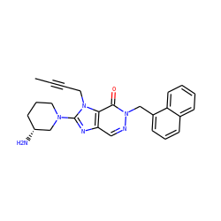 CC#CCn1c(N2CCC[C@@H](N)C2)nc2cnn(Cc3cccc4ccccc34)c(=O)c21 ZINC000003820587