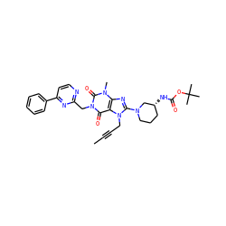 CC#CCn1c(N2CCC[C@@H](NC(=O)OC(C)(C)C)C2)nc2c1c(=O)n(Cc1nccc(-c3ccccc3)n1)c(=O)n2C ZINC000145333369