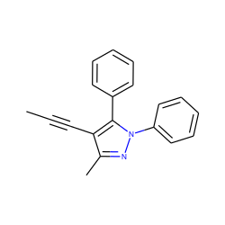 CC#Cc1c(C)nn(-c2ccccc2)c1-c1ccccc1 ZINC000025991255