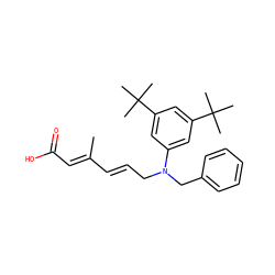 CC(/C=C/CN(Cc1ccccc1)c1cc(C(C)(C)C)cc(C(C)(C)C)c1)=C\C(=O)O ZINC000036242013