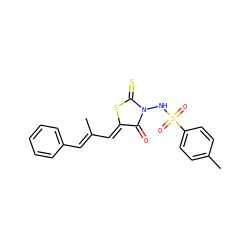 CC(/C=C1\SC(=S)N(NS(=O)(=O)c2ccc(C)cc2)C1=O)=C\c1ccccc1 ZINC000002454395