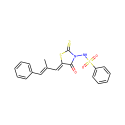 CC(/C=C1\SC(=S)N(NS(=O)(=O)c2ccccc2)C1=O)=C\c1ccccc1 ZINC000008828411
