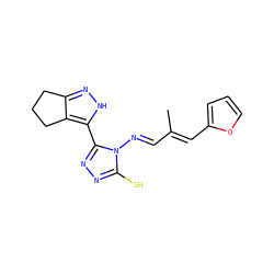 CC(/C=N/n1c(S)nnc1-c1[nH]nc2c1CCC2)=C\c1ccco1 ZINC000009411253