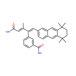 CC(=C\C(N)=O)/C(=C/c1ccc2cc3c(cc2c1)C(C)(C)CCC3(C)C)c1cccc(C(N)=O)c1 ZINC000027880611