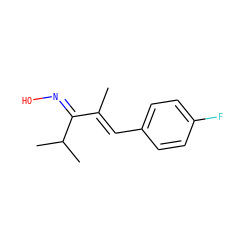 CC(=C\c1ccc(F)cc1)/C(=N/O)C(C)C ZINC000116359721