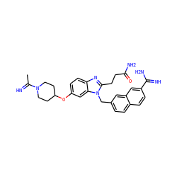 CC(=N)N1CCC(Oc2ccc3nc(CCC(N)=O)n(Cc4ccc5ccc(C(=N)N)cc5c4)c3c2)CC1 ZINC000028094465