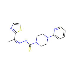 CC(=NNC(=S)N1CCN(c2ccccn2)CC1)c1nccs1 ZINC000254014617
