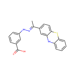 CC(=NNc1cccc(C(=O)O)c1)c1ccc2c(c1)Nc1ccccc1S2 ZINC000254836379