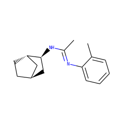CC(=Nc1ccccc1C)N[C@H]1C[C@H]2CC[C@H]1C2 ZINC000261176249