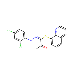 CC(=O)/C(=N\Nc1ccc(Cl)cc1Cl)Sc1cccc2cccnc12 ZINC000013140390