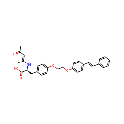 CC(=O)/C=C(\C)N[C@@H](Cc1ccc(OCCOc2ccc(/C=C/c3ccccc3)cc2)cc1)C(=O)O ZINC000299830507
