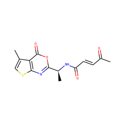 CC(=O)/C=C/C(=O)N[C@@H](C)c1nc2scc(C)c2c(=O)o1 ZINC000006523556