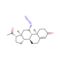 CC(=O)[C@H]1CC[C@H]2[C@@H]3CCC4=CC(=O)CC[C@]4(C)[C@H]3[C@@H](N=[N+]=[N-])C[C@]12C ZINC000096286216