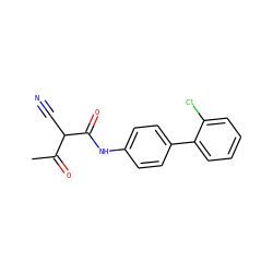 CC(=O)C(C#N)C(=O)Nc1ccc(-c2ccccc2Cl)cc1 ZINC000100420317