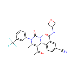 CC(=O)C1=C(C)N(c2cccc(C(F)(F)F)c2)C(=O)N(C)[C@@H]1c1ccc(C#N)cc1C(=O)NC1COC1 ZINC001772590090