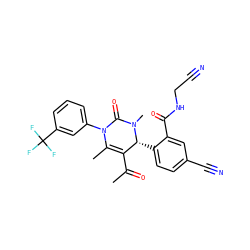 CC(=O)C1=C(C)N(c2cccc(C(F)(F)F)c2)C(=O)N(C)[C@@H]1c1ccc(C#N)cc1C(=O)NCC#N ZINC001772611811