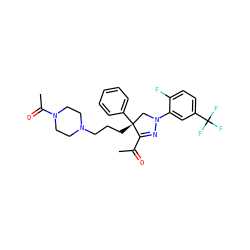 CC(=O)C1=NN(c2cc(C(F)(F)F)ccc2F)C[C@@]1(CCCN1CCN(C(C)=O)CC1)c1ccccc1 ZINC000028953512